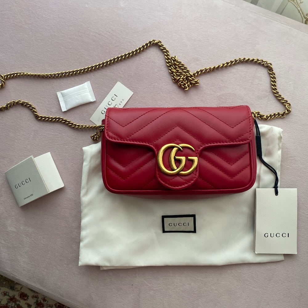 Gucci Marmont matelass leather super mini bag - Picture 1 of 8